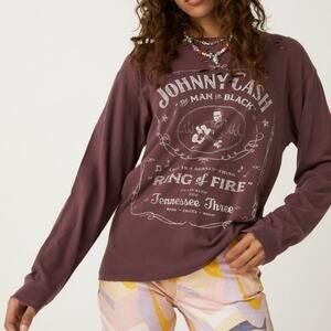DAYDREAMER NWOT Johnny Cash Distressed Long Sleeve Band Tee Oversized Tennessee